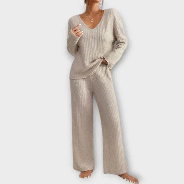 Vanessa - Geripptes Loungset