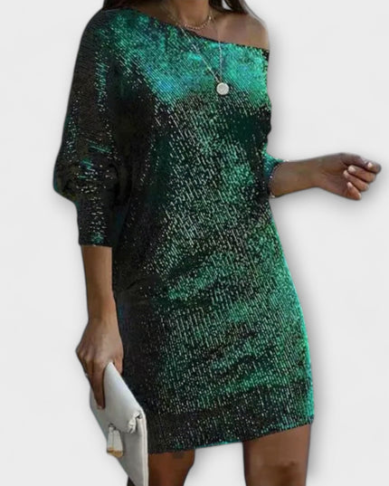 Ella - Partykleid mit Pailletten und Kontrast