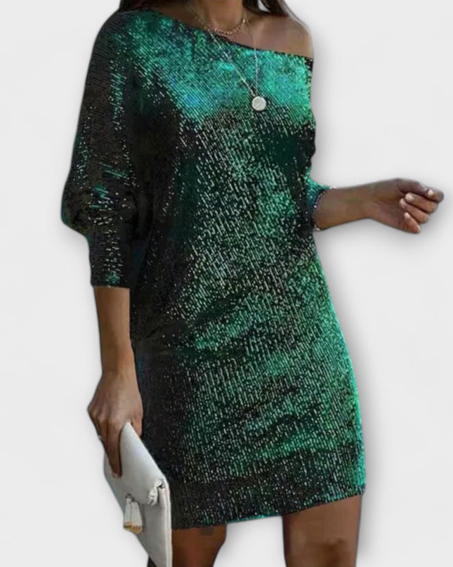 Ella - Partykleid mit Pailletten und Kontrast