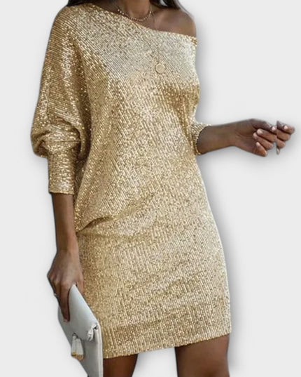 Ella - Partykleid mit Pailletten und Kontrast