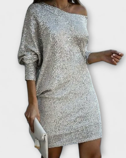 Ella - Partykleid mit Pailletten und Kontrast