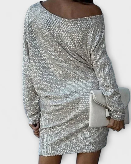 Ella - Partykleid mit Pailletten und Kontrast