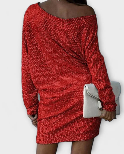 Ella - Partykleid mit Pailletten und Kontrast