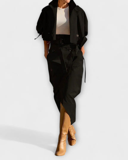 Tilde – Elegantes Set aus Jacke und Midi-Rock mit Taschen