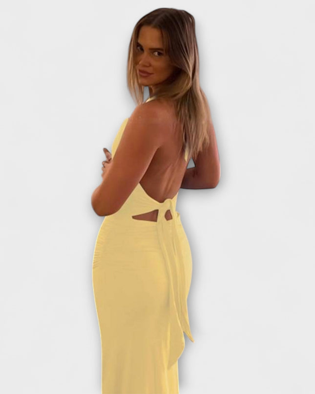 Annelore - Raffiniertes Rückenfreies Halterneck-Gala Kleid