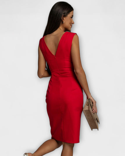 Isolde-Marie - V-Ausschnitt Split Kleid