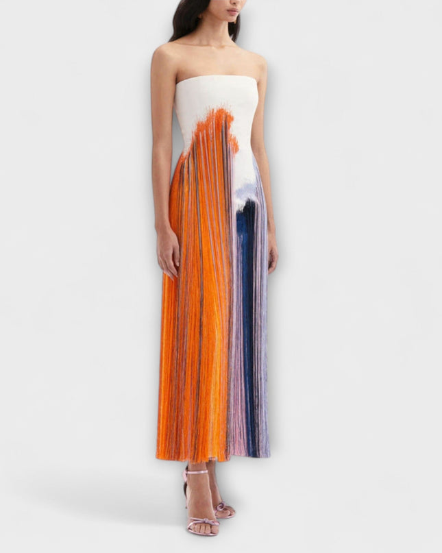 Cornelia - Schickes Colorblock-Kleid mit trendigen Quasten