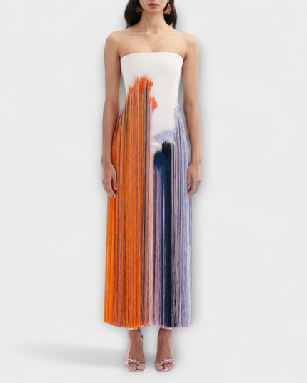 Cornelia - Schickes Colorblock-Kleid mit trendigen Quasten