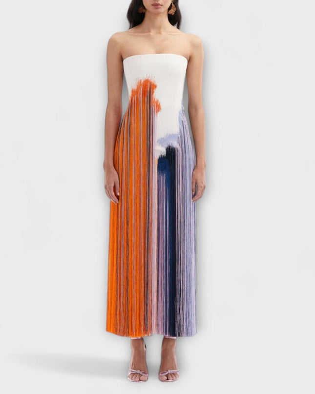 Cornelia - Schickes Colorblock-Kleid mit trendigen Quasten