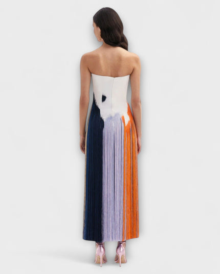 Cornelia - Schickes Colorblock-Kleid mit trendigen Quasten