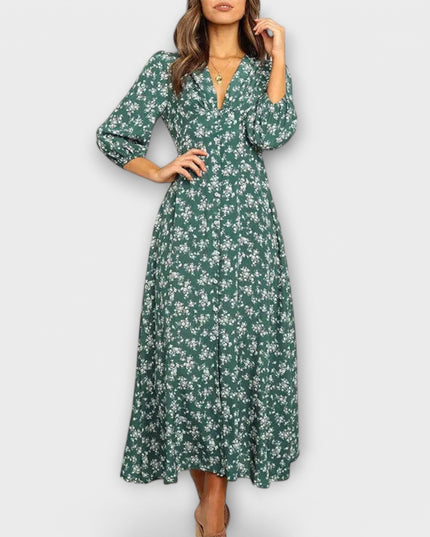 Ottilia - Blumenmuster Maxikleid für Damen