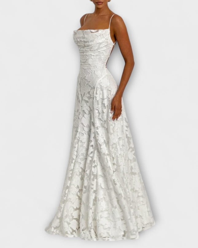 Ragna - Elegantes Jacquard-Maxikleid
