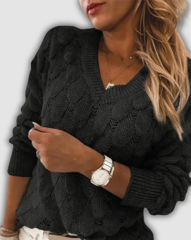 Traudel - Eleganter Pullover mit V-Ausschnitt