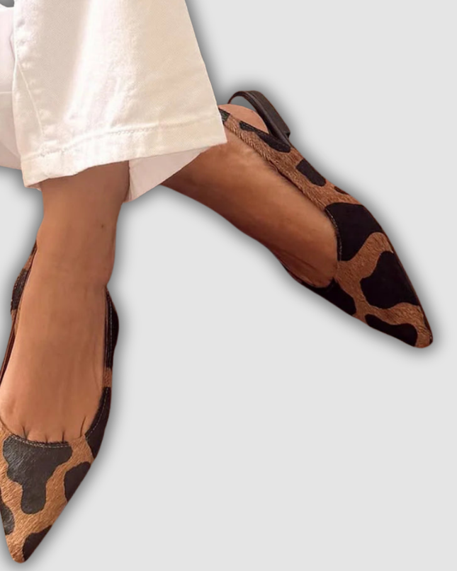 Vivia - Spitze Slingbacks mit Animal-Print