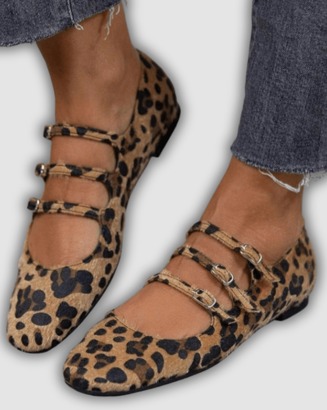 Fenja - Ballerinas mit Animal-Print-Riemchen
