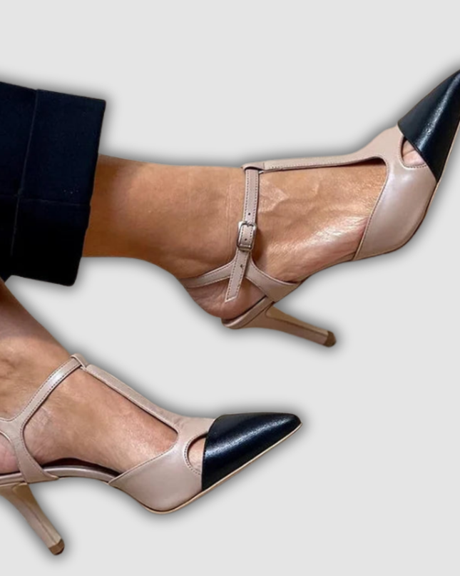 Alina - Zweifarbige Pumps mit Riemchen