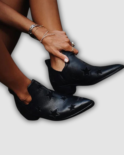 Lila - Western Stiefeletten mit Sternen
