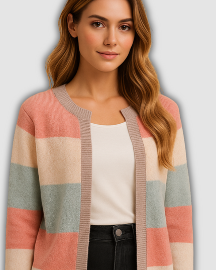 Danica - Langer offener Damencardigan mit eleganter Passform