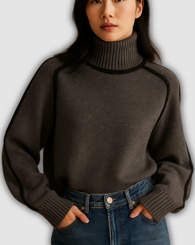 Ysabel - Gestrickter Rollkragenpullover mit eleganter Passform für Damen