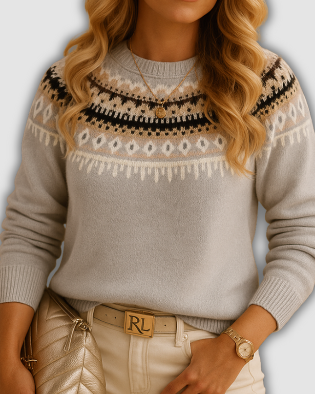 Haven - Damenstrickpullover im Boho-Stil mit Rundhalsausschnitt