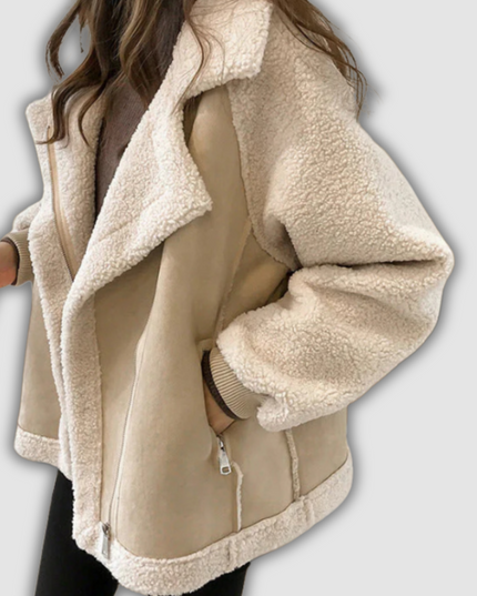 Anna - Jacke mit Reißverschluss aus Kunst-Lammfell