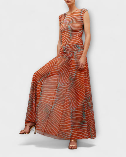 Phoenix - Schimmernder Wellen-Mesh-Bodysuit