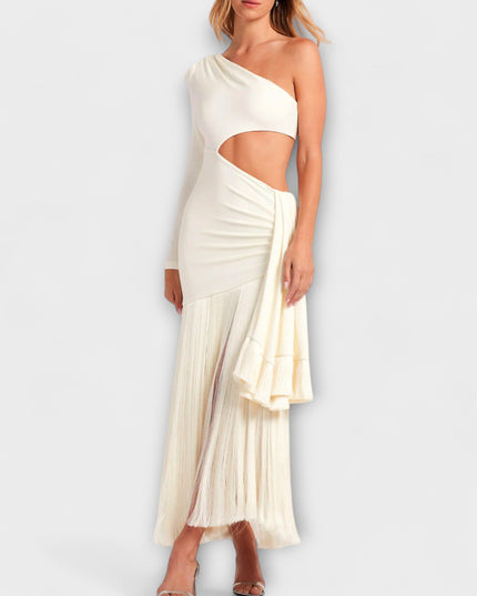 Erna - Auffälliges Cutout-Fransen-Maxi-Kleid