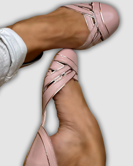 Kaia - Geflochtene Ballerinas mit Seitenausschnitt