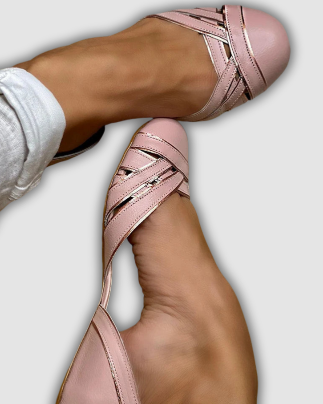 Kaia - Geflochtene Ballerinas mit Seitenausschnitt