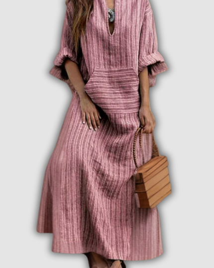 Gerlindis - Maxikleid mit Vintage-Streifen