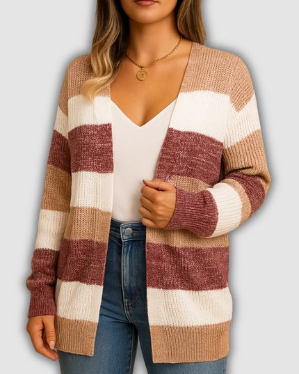 Kalani - Karierte Damen-Cardigan mit Puffärmeln