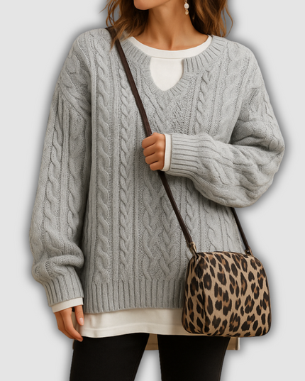 Taya - Atmungsaktiver Damenstrickpullover mit V-Ausschnitt