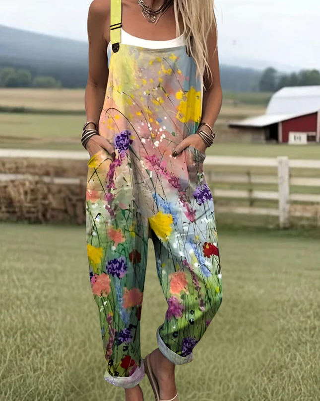 Waltraud - Vintage Blumen Jumpsuit Damen