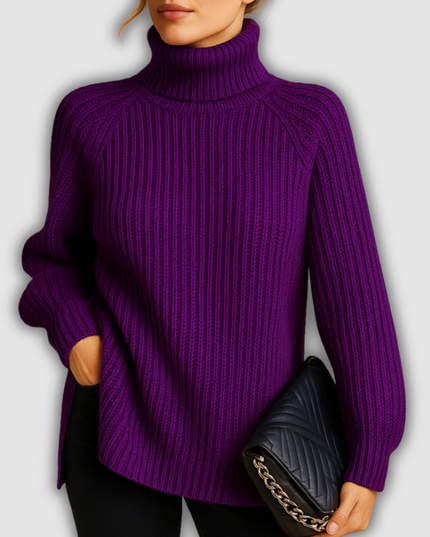 Kaia - Rollkragenpullover mit weicher Textur und minimalistischem Design für Damen