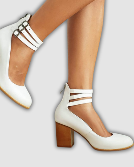 Friderun - Absatzschuhe mit drei Schnallen