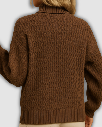 Davina -Stilvoller Damenstrickrollkragenpullover