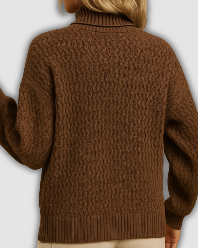 Davina -Stilvoller Damenstrickrollkragenpullover