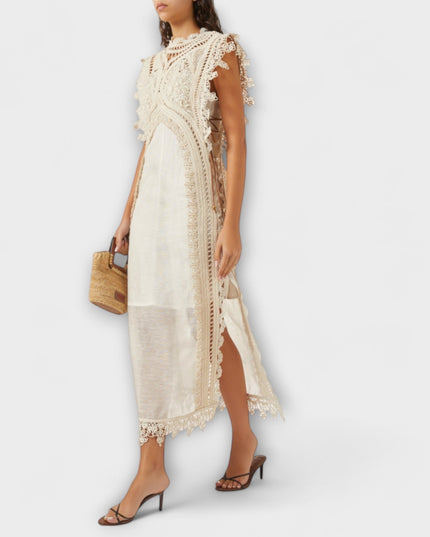 Leonie - Gewebtes Hohles Organza Maxikleid
