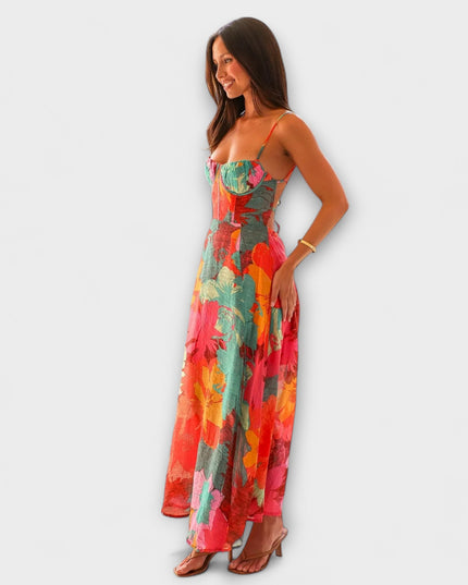 Heidrun - Blumendruck-Trägerkleid für Damen - Stilvoll und Verführerisch