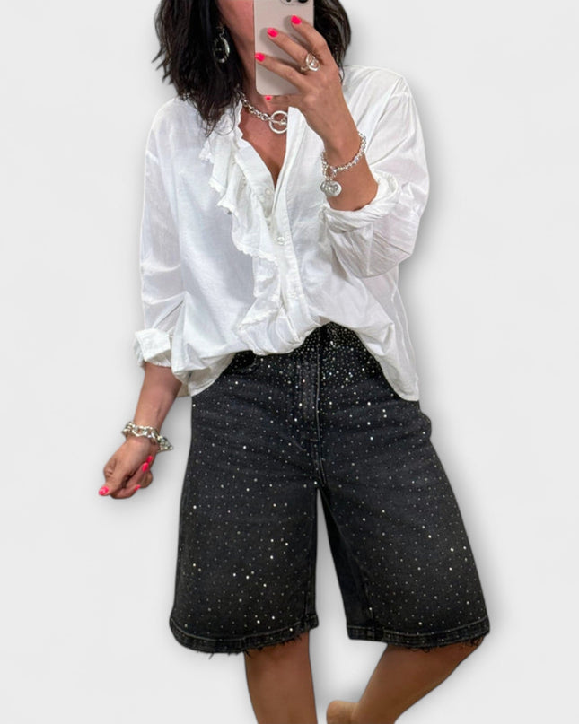 Elina – Bermudashorts Mit Glitzernden Strassdetails