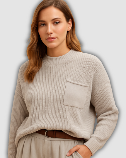 Halo - Minimalistischer gestrickter Damenpullover