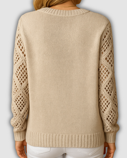Faye - Damenstrickpullover mit Ajourmuster