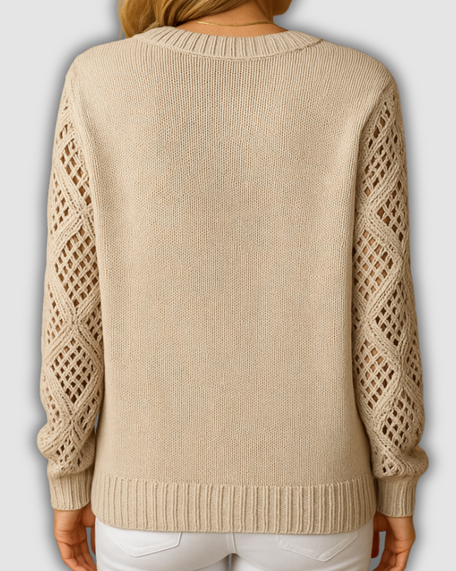 Faye - Damenstrickpullover mit Ajourmuster