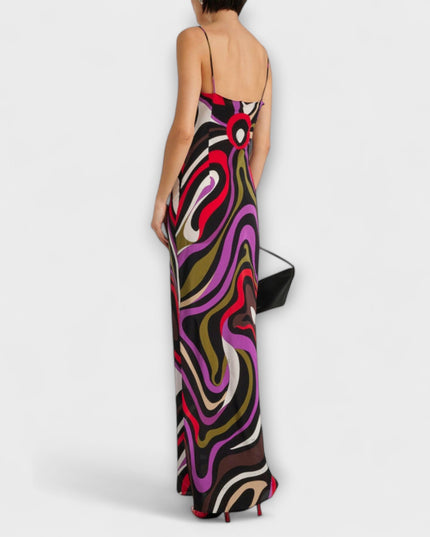 Anja - Maxi-Kleid im Marmor-Druck