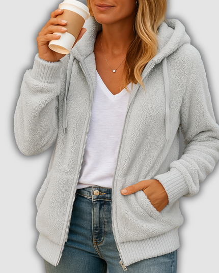 Wynne -Langes Damenfleecejacke mit Kapuze