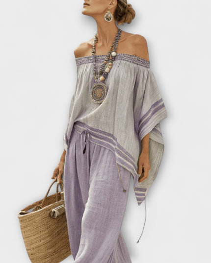 Elara - 2-Teiliges Boho Bardot Luftiges Set