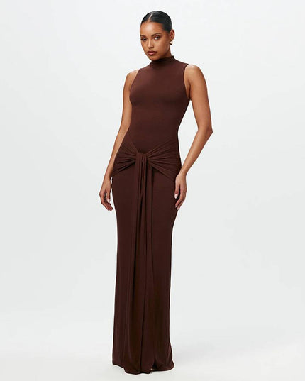 Yasemin - Schickes geknotetes Maxikleid aus fließendem Chiffon