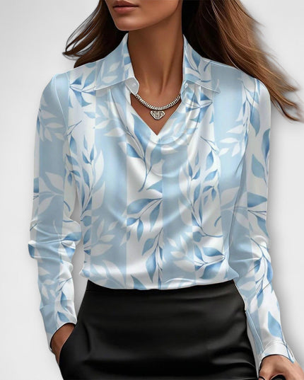 Martha - Glänzende Bluse mit gerafftem Kragen