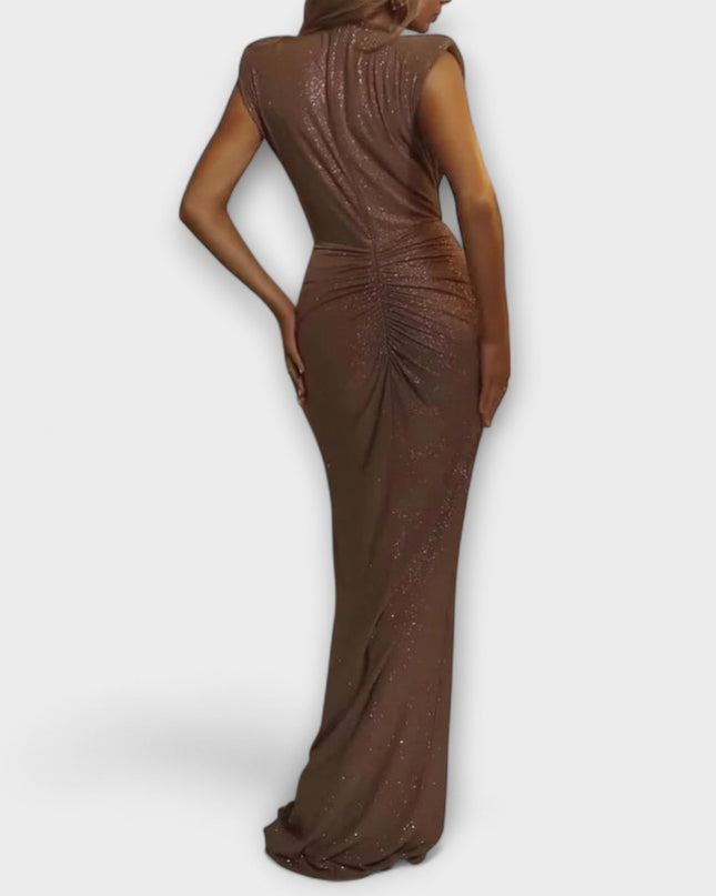Brigitta - Maxikleid mit tiefem V-Ausschnitt