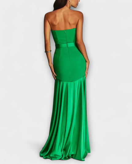 Christa - Schulterfreies Maxikleid mit V-Ausschnitt
